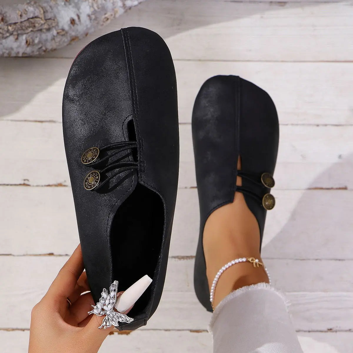 Ins Square Toe Slip-on Sandals Summer Fashion Soft Flat Shoes For Women NasShop
