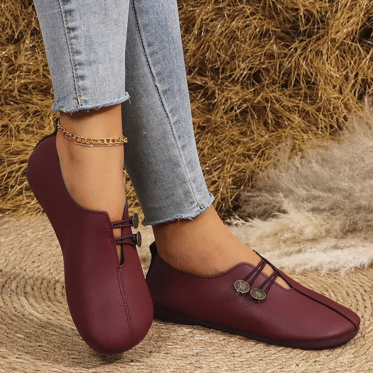 Ins Square Toe Slip-on Sandals Summer Fashion Soft Flat Shoes For Women NasShop