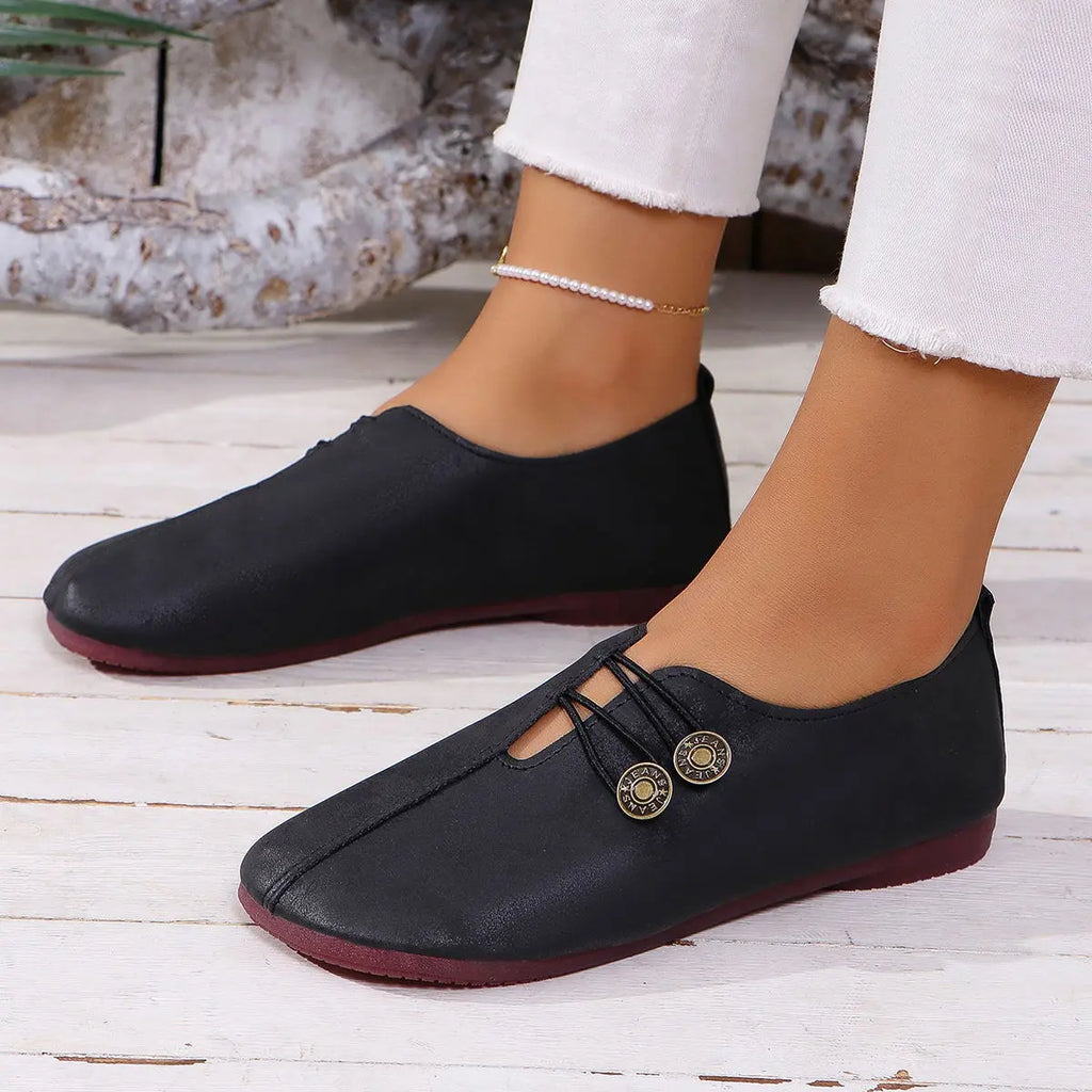 Ins Square Toe Slip-on Sandals Summer Fashion Soft Flat Shoes For Women NasShop
