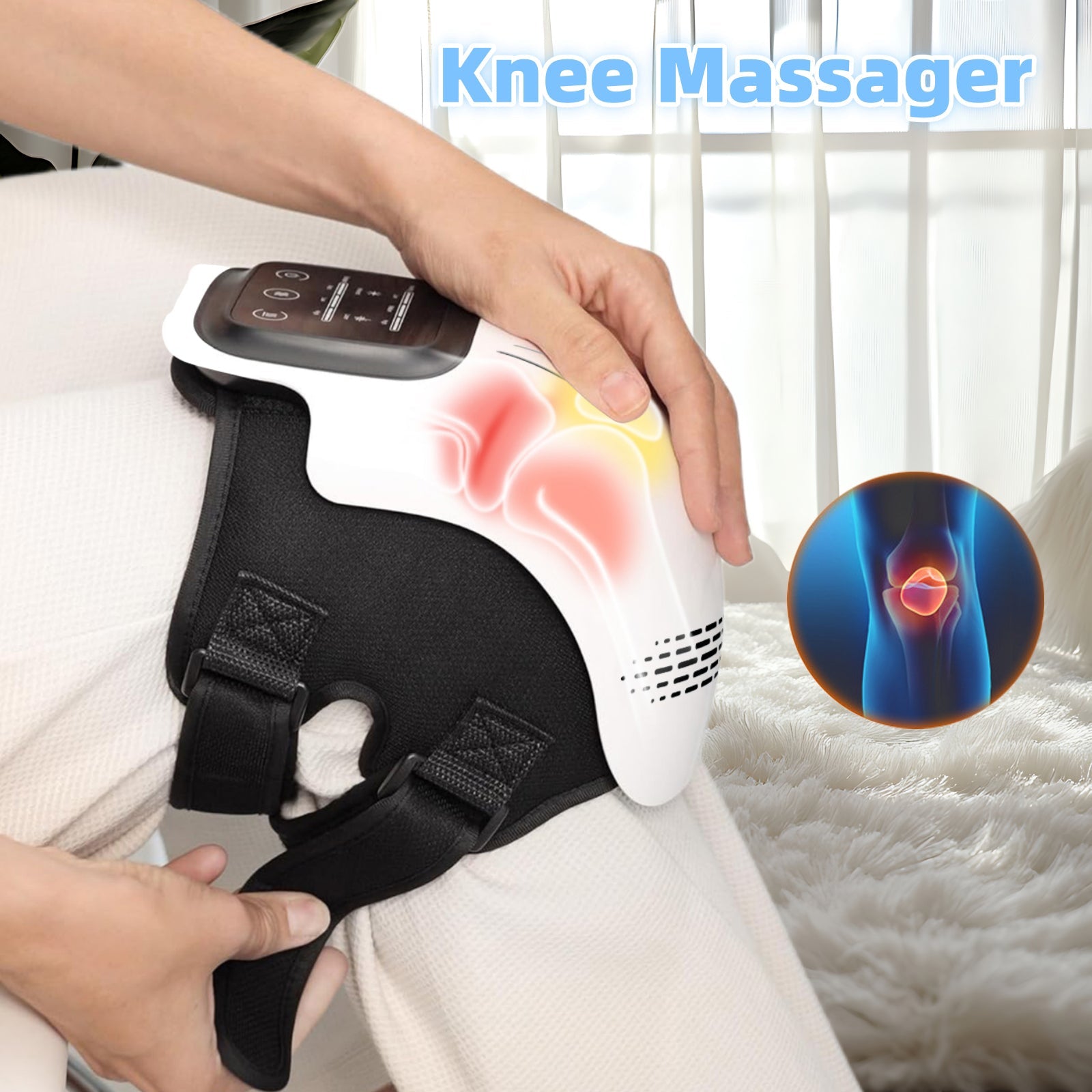 Intelligent Home Use Electric Intelligent Kneading Heating Knee Massager Rechargeable Pain Relief Infrared Laser Vibration Knee Massager Ma boutique